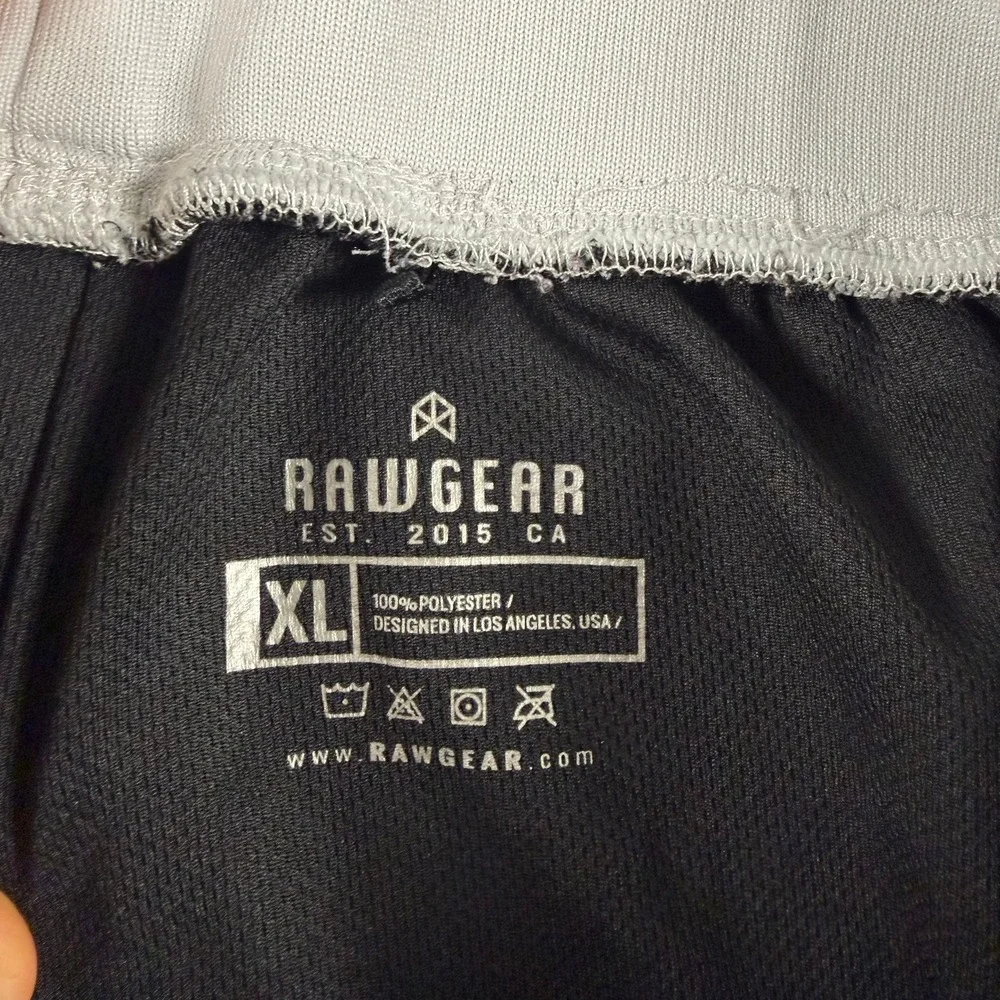 Rawgear Mens Mesh Basketball Shorts Black White Striped Gym Athletic XL